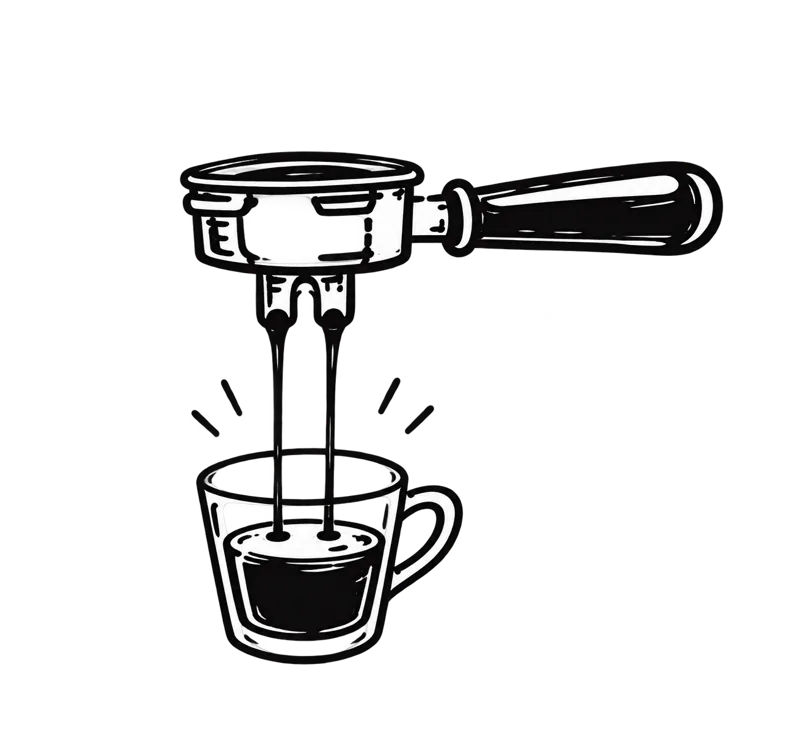 コーヒーを抽出する線画